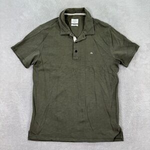 Rag Bone Mens‎ Medium Green Standard Issue Short Sleeve Polo Shirt Casual Preppy